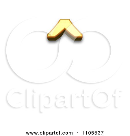 3d Gold modifier letter circumflex accent Clipart Royalty Free CGI Illustration by Leo Blanchette