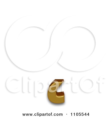 3d Gold ogonek Clipart Royalty Free CGI Illustration by Leo Blanchette