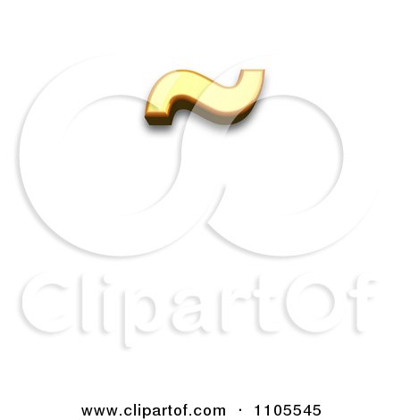 3d Gold small tilde Clipart Royalty Free CGI Illustration by Leo Blanchette