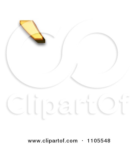 3d Gold combining grave accent Clipart Royalty Free CGI Illustration by Leo Blanchette