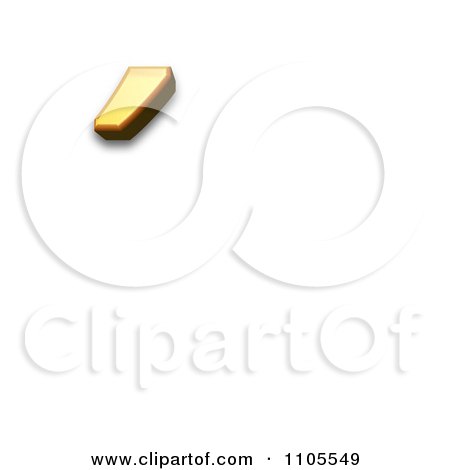3d Gold combining acute accent Clipart Royalty Free CGI Illustration by Leo Blanchette