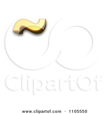 3d Gold combining tilde Clipart Royalty Free CGI Illustration by Leo Blanchette