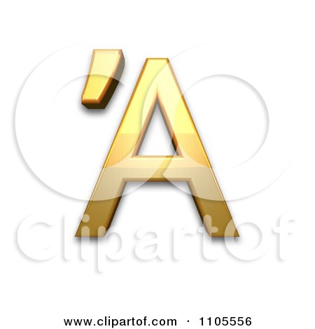 3d Gold greek capital letter alpha with tonos Clipart Royalty Free CGI Illustration by Leo Blanchette