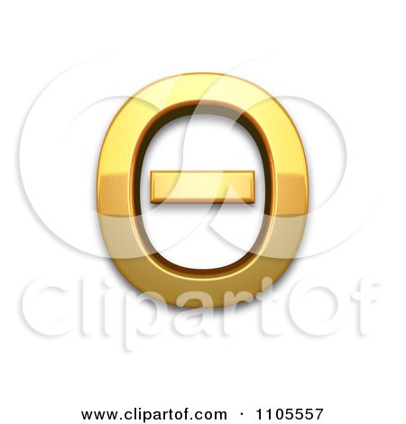 3d Gold greek capital letter theta Clipart Royalty Free CGI Illustration by Leo Blanchette