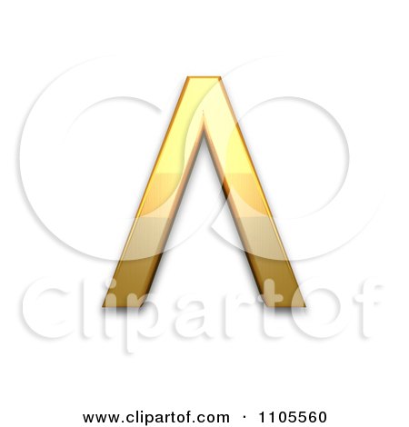 3d Gold greek capital letter lamda Clipart Royalty Free CGI Illustration by Leo Blanchette