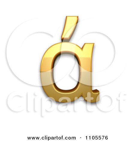 3d Gold greek small letter alpha with tonos Clipart Royalty Free CGI Illustration by Leo Blanchette