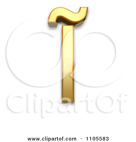 3d Gold  capital letter i with tilde Clipart Royalty Free CGI Illustration by Leo Blanchette