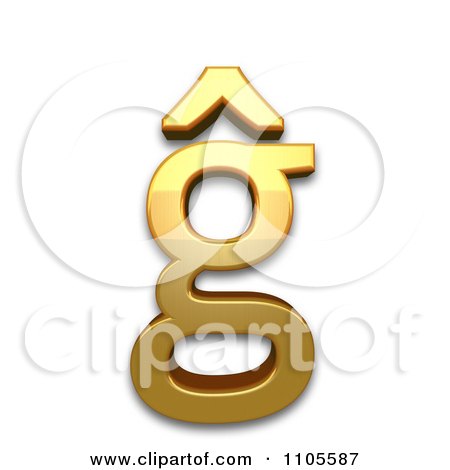 3d Gold  small letter g with circumflex Clipart Royalty Free CGI Illustration by Leo Blanchette