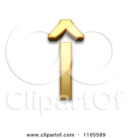 3d Gold  small letter i with circumflex Clipart Royalty Free CGI Illustration by Leo Blanchette