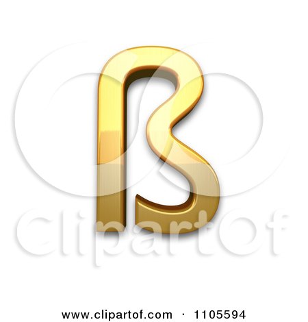 3d Gold  small letter sharp s Clipart Royalty Free CGI Illustration by Leo Blanchette