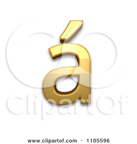 3d Gold  small letter a with acute Clipart Royalty Free CGI Illustration by Leo Blanchette