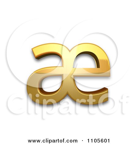 3d Gold  small letter ae Clipart Royalty Free CGI Illustration by Leo Blanchette
