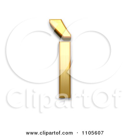 3d Gold  small letter i with grave Clipart Royalty Free CGI Illustration by Leo Blanchette