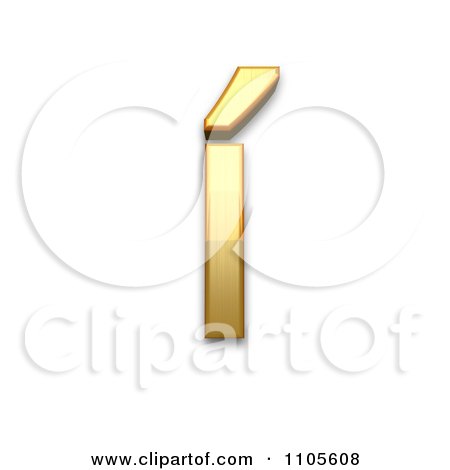 3d Gold  small letter i with acute Clipart Royalty Free CGI Illustration by Leo Blanchette
