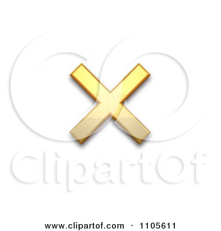 3d Gold multiplication sign Clipart Royalty Free CGI Illustration by Leo Blanchette