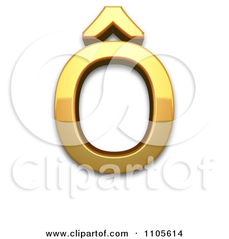 3d Gold  capital letter o with circumflex Clipart Royalty Free CGI Illustration by Leo Blanchette