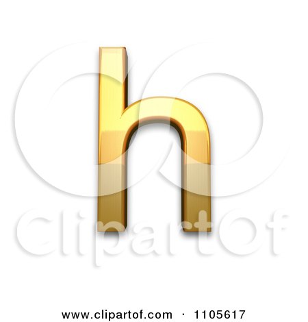 3d Gold  small letter h Clipart Royalty Free CGI Illustration by Leo Blanchette