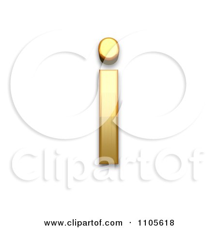 3d Gold  small letter i Clipart Royalty Free CGI Illustration by Leo Blanchette