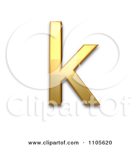 3d Gold  small letter k Clipart Royalty Free CGI Illustration by Leo Blanchette