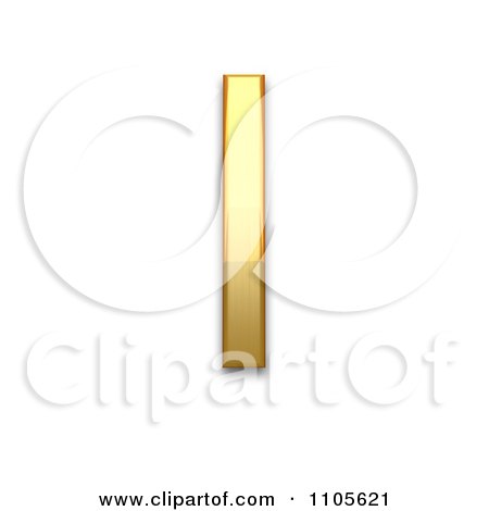 3d Gold  small letter l Clipart Royalty Free CGI Illustration by Leo Blanchette