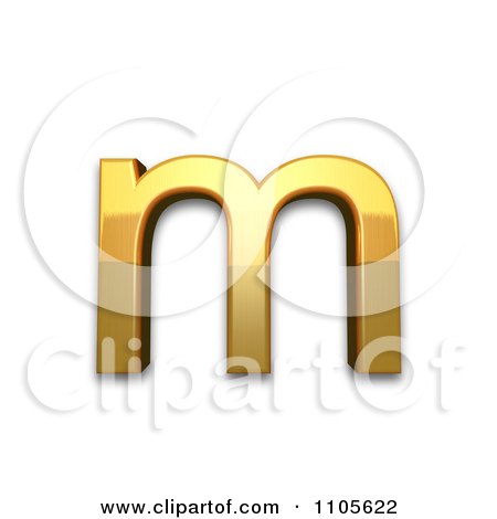 3d Gold  small letter m Clipart Royalty Free CGI Illustration by Leo Blanchette