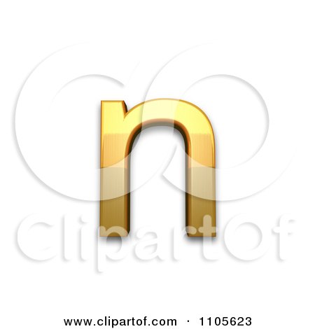 3d Gold  small letter n Clipart Royalty Free CGI Illustration by Leo Blanchette