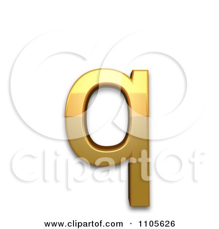 3d Gold  small letter q Clipart Royalty Free CGI Illustration by Leo Blanchette