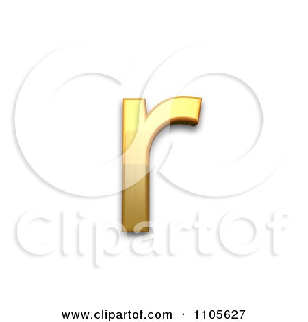 3d Gold  small letter r Clipart Royalty Free CGI Illustration by Leo Blanchette