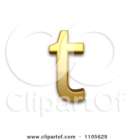 3d Gold  small letter t Clipart Royalty Free CGI Illustration by Leo Blanchette