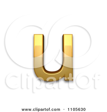 3d Gold  small letter u Clipart Royalty Free CGI Illustration by Leo Blanchette