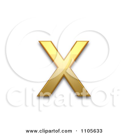 3d Gold  small letter x Clipart Royalty Free CGI Illustration by Leo Blanchette