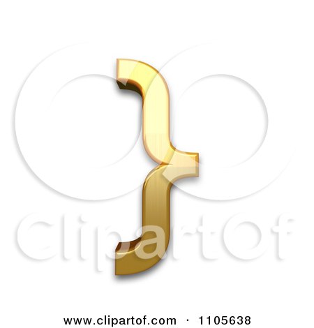 3d Gold right curly bracket Clipart Royalty Free CGI Illustration by Leo Blanchette
