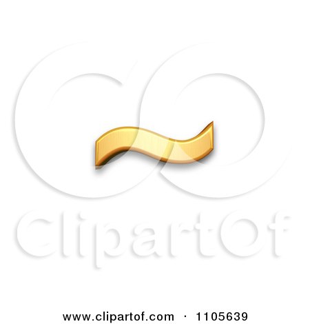 3d Gold tilde Clipart Royalty Free CGI Illustration by Leo Blanchette