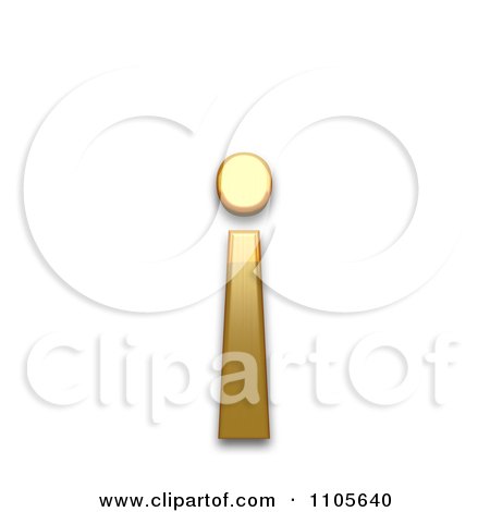 3d Gold inverted exclamation mark Clipart Royalty Free CGI Illustration by Leo Blanchette