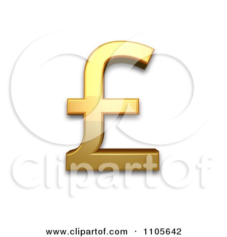 3d Gold pound sign Clipart Royalty Free CGI Illustration by Leo Blanchette