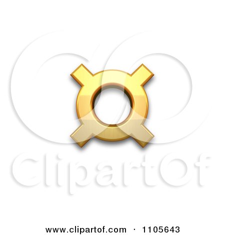 3d Gold currency sign Clipart Royalty Free CGI Illustration by Leo Blanchette