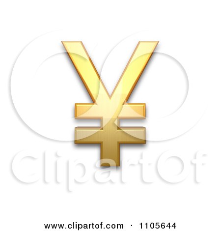 3d Gold yen sign Clipart Royalty Free CGI Illustration by Leo Blanchette