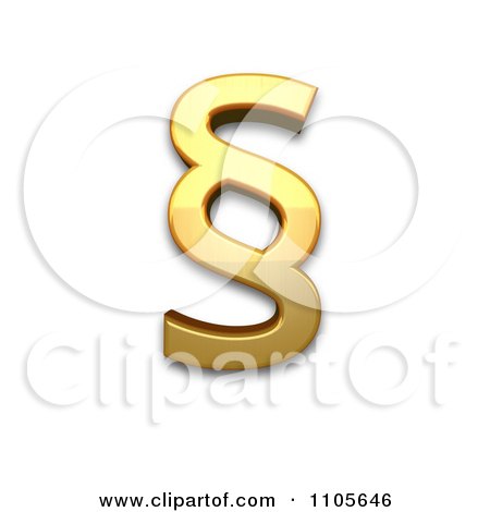 3d Gold section sign Clipart Royalty Free CGI Illustration by Leo Blanchette