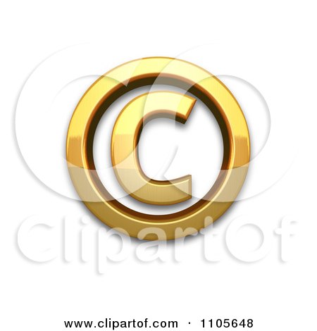 3d Gold copyright sign Clipart Royalty Free CGI Illustration by Leo Blanchette