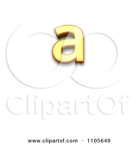 3d Gold feminine ordinal indicator Clipart Royalty Free CGI Illustration by Leo Blanchette