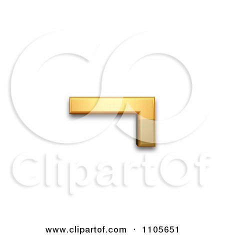 3d Gold not sign Clipart Royalty Free CGI Illustration by Leo Blanchette