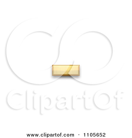 3d Gold soft hyphen Clipart Royalty Free CGI Illustration by Leo Blanchette