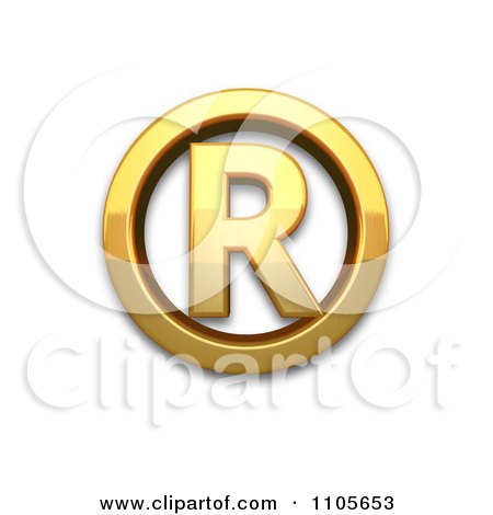 3d Gold registered sign Clipart Royalty Free CGI Illustration by Leo Blanchette