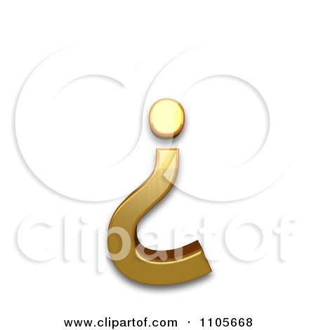 3d Gold inverted question mark Clipart Royalty Free CGI Illustration by Leo Blanchette