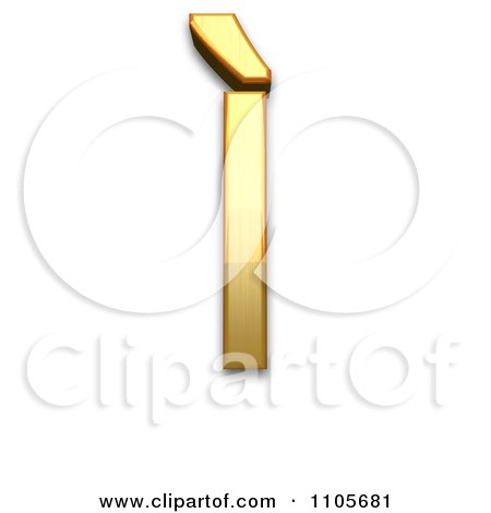 3d Gold  capital letter i with grave Clipart Royalty Free CGI Illustration by Leo Blanchette