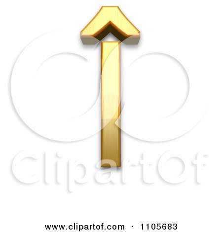 3d Gold  capital letter i with circumflex Clipart Royalty Free CGI Illustration by Leo Blanchette