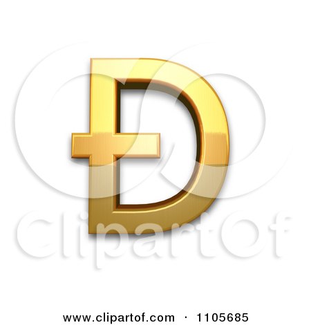 3d Gold  capital letter eth Clipart Royalty Free CGI Illustration by Leo Blanchette