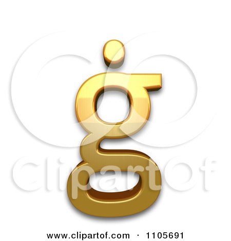 3d Gold  small letter g with dot above Clipart Royalty Free CGI Illustration by Leo Blanchette