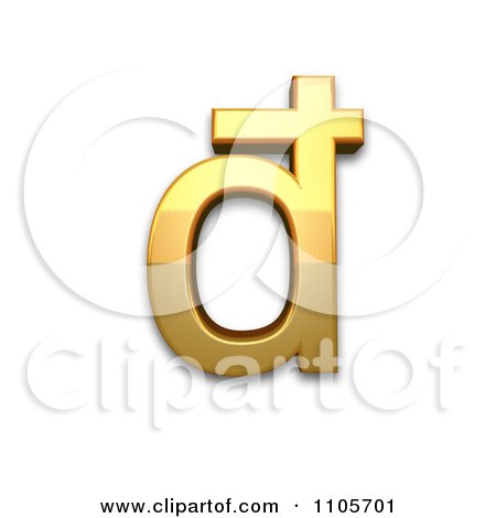 3d Gold  small letter d with stroke Clipart Royalty Free CGI Illustration by Leo Blanchette