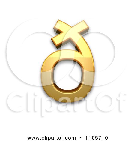 3d Gold  small letter eth Clipart Royalty Free CGI Illustration by Leo Blanchette